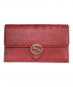 GUCCIグッチ）の古着「インターロッキング・チェーンショルダーバッグ」｜レッド