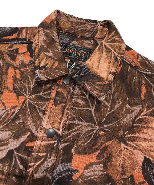 BEAMS PLUS（ビームスプラス）BEAMS PLUS (ビームスプラス) カモフラージュ ジャカード アドベンチャー シャツジャケット ブラウン サイズ:S 未使用品の古着・服飾アイテム