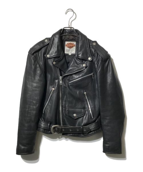 HARLEY-DAVIDSON（ハーレーダビッドソン）HARLEY-DAVIDSON (ハーレーダビッドソン) ライダースジャケット ブラック サイズ:Mの古着・服飾アイテム