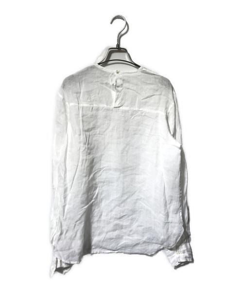 Whim Gazette（ウィムガゼット）Whim Gazette (ウィムガゼット) クルーネックラミーブラウス/バックボタンブラウス ホワイト サイズ:Fの古着・服飾アイテム