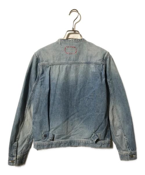 Ron Herman VINTAGE（ロンハーマン ヴィンテージ）Ron Herman VINTAGE (ロンハーマン ヴィンテージ) ノーカラーデニムジャケット／ヴィンテージライクジャケット インディゴ サイズ:ＸＳの古着・服飾アイテム
