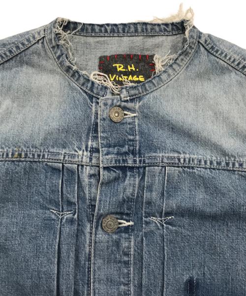 Ron Herman VINTAGE（ロンハーマン ヴィンテージ）Ron Herman VINTAGE (ロンハーマン ヴィンテージ) ノーカラーデニムジャケット／ヴィンテージライクジャケット インディゴ サイズ:ＸＳの古着・服飾アイテム