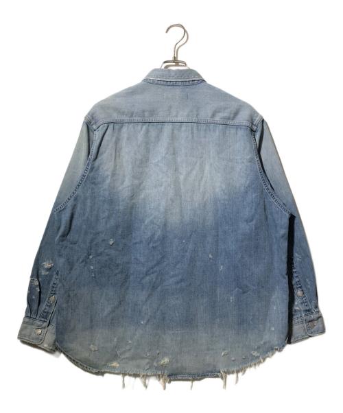 FRAMeWORK（フレームワーク）FRAMeWORK (フレームワーク) Johnbull (ジョンブル) ダメージシャンブレーシャツ インディゴ サイズ:freeの古着・服飾アイテム