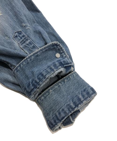 FRAMeWORK（フレームワーク）FRAMeWORK (フレームワーク) Johnbull (ジョンブル) ダメージシャンブレーシャツ インディゴ サイズ:freeの古着・服飾アイテム