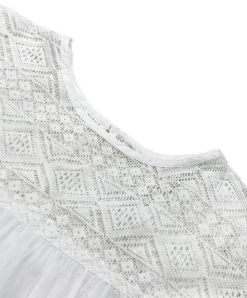 HYU（ヒュー）HYU (ヒュー) Spick and Span (スピック＆スパン) レースギャザーワンピース ホワイト サイズ:表記なしの古着・服飾アイテム