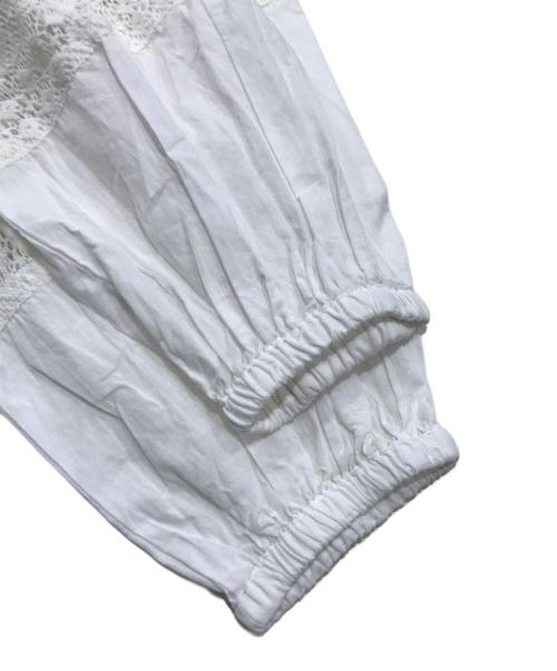 HYU（ヒュー）HYU (ヒュー) Spick and Span (スピック＆スパン) レースギャザーワンピース ホワイト サイズ:表記なしの古着・服飾アイテム