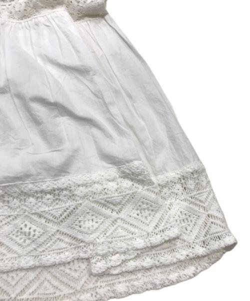 HYU（ヒュー）HYU (ヒュー) Spick and Span (スピック＆スパン) レースギャザーワンピース ホワイト サイズ:表記なしの古着・服飾アイテム