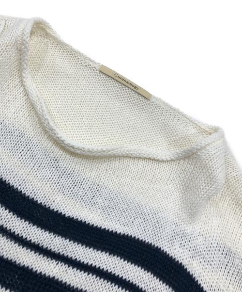 Curensology（カレンソロジー）Curensology (カレンソロジー) マルチボーダーニットプルオーバー アイボリー サイズ:Fの古着・服飾アイテム