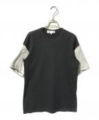 COMME des GARCONS SHIRTコムデギャルソンシャツ）の古着「ダブルスリーブ Tシャツ/デザイン半袖カットソー」｜ブラック×グレー