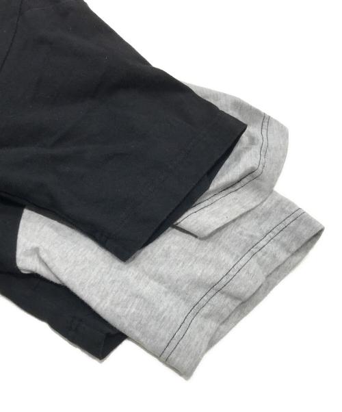 COMME des GARCONS SHIRT（コムデギャルソンシャツ）COMME des GARCONS SHIRT (コムデギャルソンシャツ) ダブルスリーブ Tシャツ/デザイン半袖カットソー ブラック×グレー サイズ:Mの古着・服飾アイテム