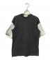 COMME des GARCONS SHIRT（コムデギャルソンシャツ）の古着「ダブルスリーブ Tシャツ/デザイン半袖カットソー」｜ブラック×グレー