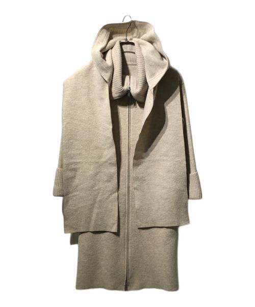 FOXEY（フォクシー）FOXEY (フォクシー) フードストール付 ニット ベージュ サイズ:Fの古着・服飾アイテム