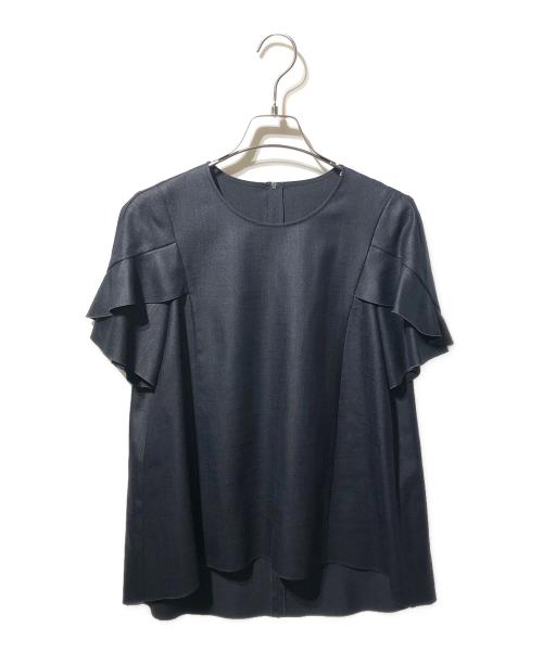 FOXEY NEWYORK（フォクシーニューヨーク）FOXEY NEWYORK (フォクシーニューヨーク) ブラウスTop Flounce Petal ネイビー サイズ:38の古着・服飾アイテム