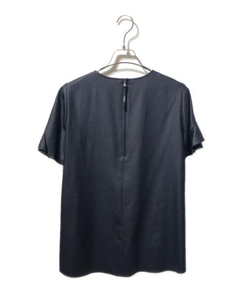 FOXEY NEWYORK（フォクシーニューヨーク）FOXEY NEWYORK (フォクシーニューヨーク) ブラウスTop Flounce Petal ネイビー サイズ:38の古着・服飾アイテム