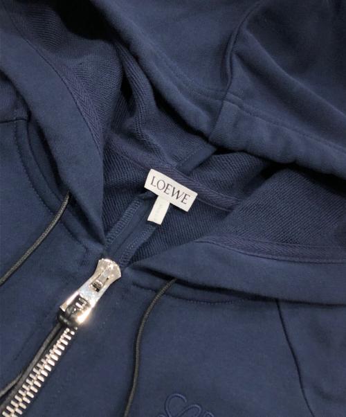 LOEWE（ロエベ）LOEWE (ロエベ) Oversize Anagram Embroidered Zip Hoodie ネイビー サイズ:Sの古着・服飾アイテム