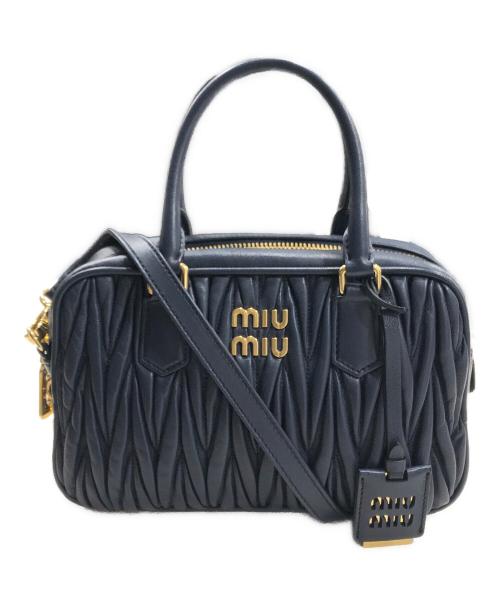 MIU MIU（ミュウミュウ）MIU MIU (ミュウミュウ) アルカディ マテラッセナッパレザーバッグ ブルーの古着・服飾アイテム