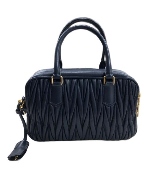 MIU MIU（ミュウミュウ）MIU MIU (ミュウミュウ) アルカディ マテラッセナッパレザーバッグ ブルーの古着・服飾アイテム