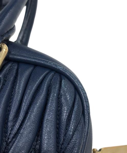 MIU MIU（ミュウミュウ）MIU MIU (ミュウミュウ) アルカディ マテラッセナッパレザーバッグ ブルーの古着・服飾アイテム