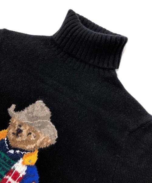 POLO RALPH LAUREN（ポロ・ラルフローレン）POLO RALPH LAUREN (ポロ・ラルフローレン) カシミヤ混ポロベアタートルネックニット ブラック サイズ:XSの古着・服飾アイテム