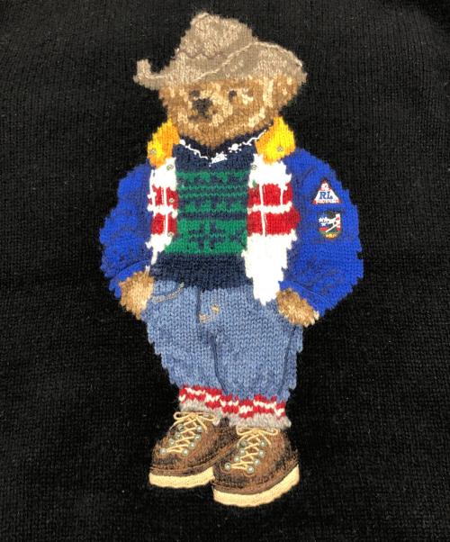 POLO RALPH LAUREN（ポロ・ラルフローレン）POLO RALPH LAUREN (ポロ・ラルフローレン) カシミヤ混ポロベアタートルネックニット ブラック サイズ:XSの古着・服飾アイテム