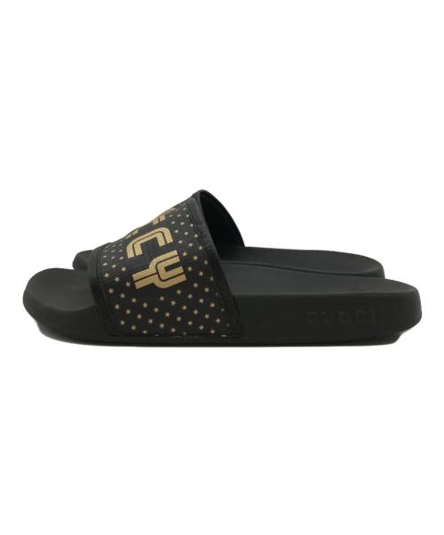 GUCCI（グッチ）GUCCI (グッチ) ロゴスライドサンダル/サンダル ブラック サイズ:7の古着・服飾アイテム