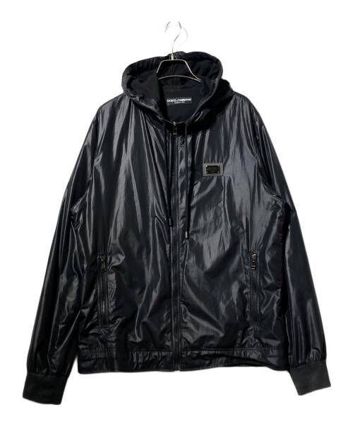 DOLCE & GABBANA（ドルチェ＆ガッバーナ）DOLCE & GABBANA (ドルチェ＆ガッバーナ) ナイロンフーディージャケット ブラック サイズ:44の古着・服飾アイテム