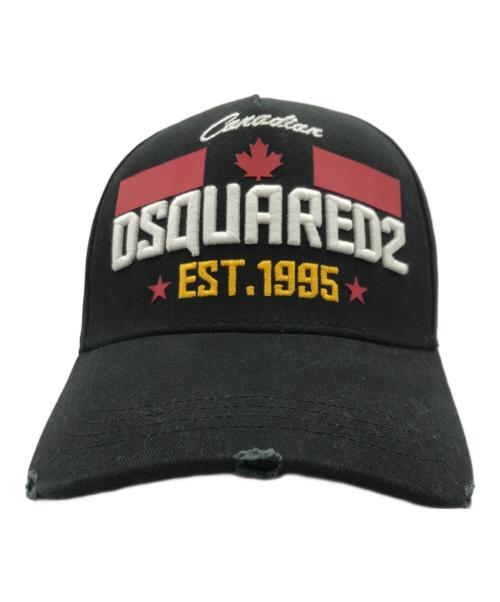 DSQUARED2（ディースクエアード）DSQUARED2 (ディースクエアード) カナディアンロゴキャップ/ベースボールキャップ ブラックの古着・服飾アイテム