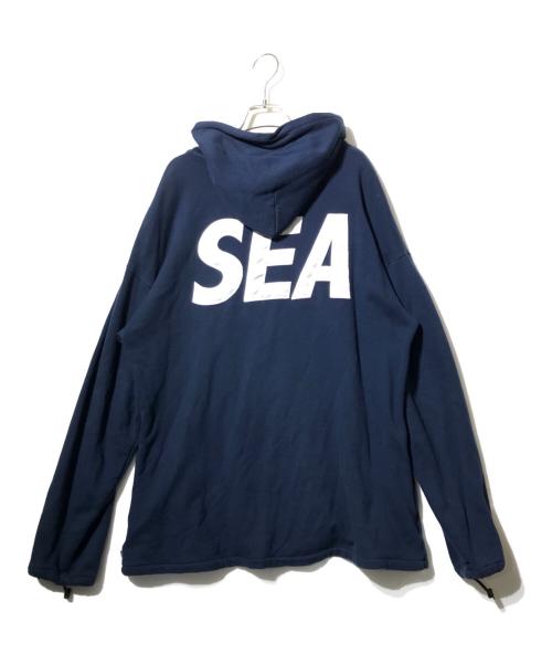 WIND AND SEA（ウィンダンシー）WIND AND SEA (ウィンダンシー) ロゴ刺繍ジップパーカー ネイビー サイズ:Sの古着・服飾アイテム