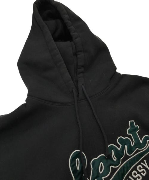 stussy（ステューシー）stussy (ステューシー) SATIN PATCH HOODIE ブラック サイズ:Lの古着・服飾アイテム