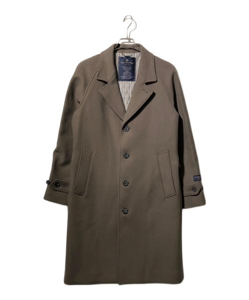 nano・universe（ナノ・ユニバース）nano・universe (ナノ・ユニバース) SUPER140'S メルトンシングルラグランコート ブラウン サイズ:Mの古着・服飾アイテム