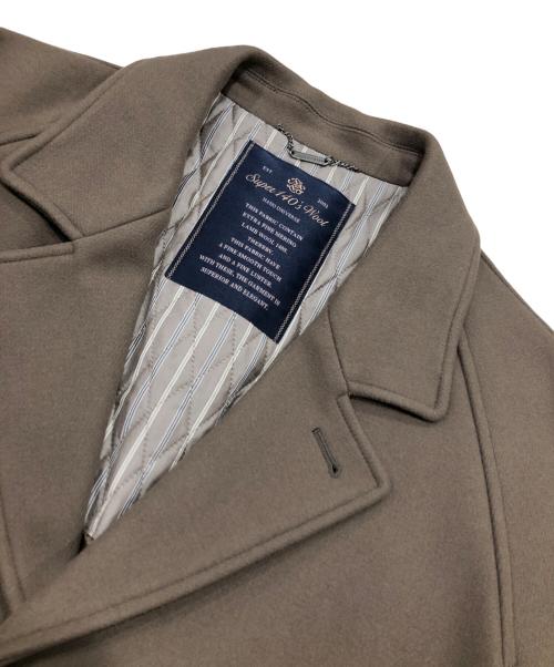 nano・universe（ナノ・ユニバース）nano・universe (ナノ・ユニバース) SUPER140'S メルトンシングルラグランコート ブラウン サイズ:Mの古着・服飾アイテム