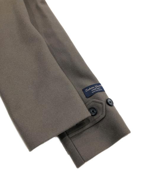 nano・universe（ナノ・ユニバース）nano・universe (ナノ・ユニバース) SUPER140'S メルトンシングルラグランコート ブラウン サイズ:Mの古着・服飾アイテム