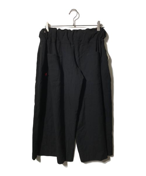 Y's（ワイズ）Y's (ワイズ) ウール ギャバ ワイド クロップド パンツ ブラック サイズ:1の古着・服飾アイテム