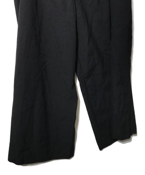 Y's（ワイズ）Y's (ワイズ) ウール ギャバ ワイド クロップド パンツ ブラック サイズ:1の古着・服飾アイテム