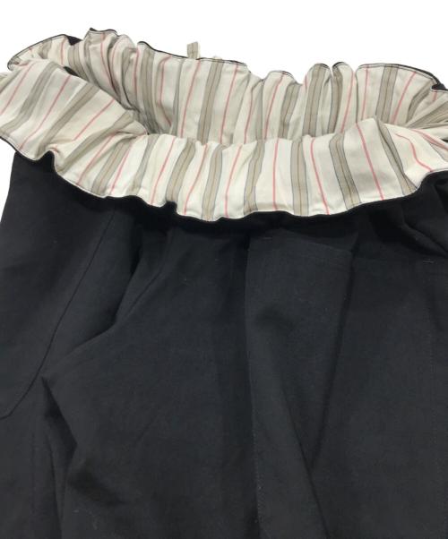 Y's（ワイズ）Y's (ワイズ) ウール ギャバ ワイド クロップド パンツ ブラック サイズ:1の古着・服飾アイテム