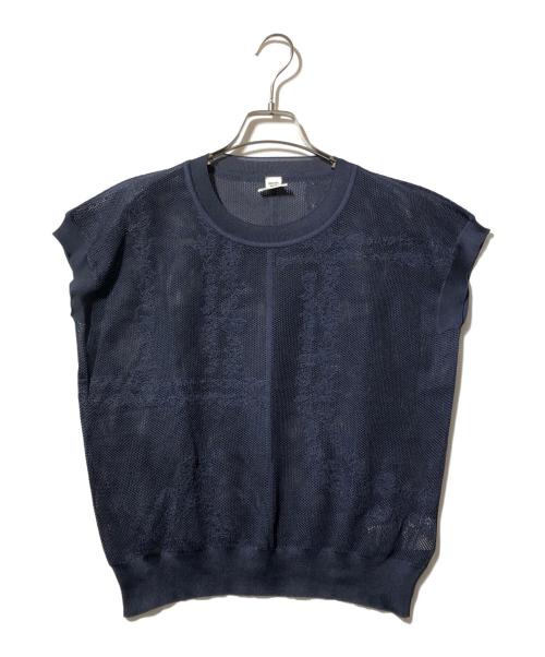 HERMES（エルメス）HERMES (エルメス) シルクメッシュカットソ- ネイビー サイズ:40の古着・服飾アイテム