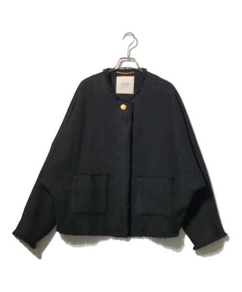 journal standard L'essage（ジャーナルスタンダード レサージュ）journal standard L'essage (ジャーナルスタンダード レサージュ) GIOLICATWEEDドルマンジャケット ブラック サイズ:Ｆの古着・服飾アイテム