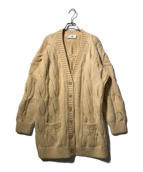 CELINE（セリーヌ）CELINE (セリーヌ) カシミヤミックスロングカーディガン ベージュ サイズ:Mの古着・服飾アイテム