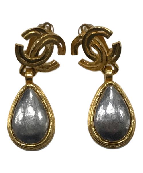 CHANEL（シャネル）CHANEL (シャネル) ティアドロップイヤリング ゴールド×シルバーの古着・服飾アイテム