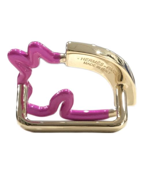 HERMES（エルメス）HERMES (エルメス) シュバルネオン スカーフリング ブルー×レッド サイズ:不明の古着・服飾アイテム