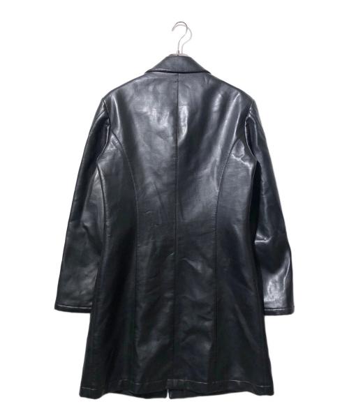 EMPORIO ARMANI（エンポリオアルマーニ）EMPORIO ARMANI (エンポリオアルマーニ) フェイクレザーコート ブラック サイズ:50の古着・服飾アイテム