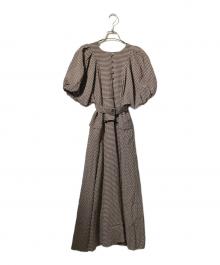 HER LIP TO（ハーリップトゥ）の古着「Portofino Belted Check Dres」｜ブラック×ブラウン
