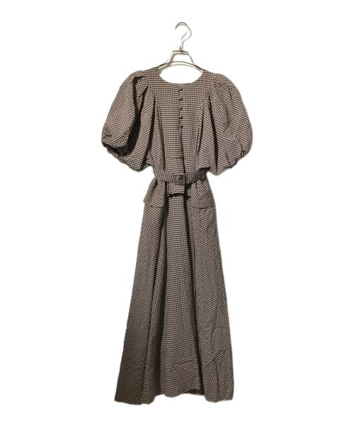 HER LIP TO（ハーリップトゥ）HER LIP TO (ハーリップトゥ) Portofino Belted Check Dres ブラック×ブラウン サイズ:Mの古着・服飾アイテム