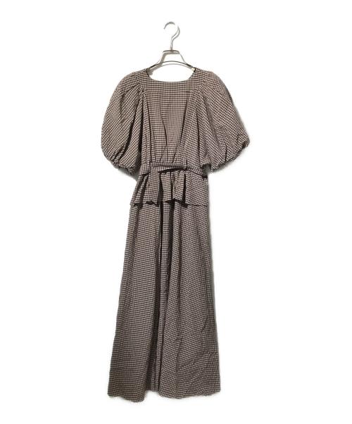 HER LIP TO（ハーリップトゥ）HER LIP TO (ハーリップトゥ) Portofino Belted Check Dres ブラック×ブラウン サイズ:Mの古着・服飾アイテム