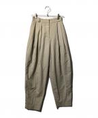 TODAYFULトゥデイフル）の古着「Highwaist Tuck Trousers/タックパンツ/ハイウエストパンツ」｜ベージュ