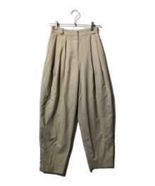 TODAYFUL（トゥデイフル）の古着「Highwaist Tuck Trousers/タックパンツ/ハイウエストパンツ」｜ベージュ