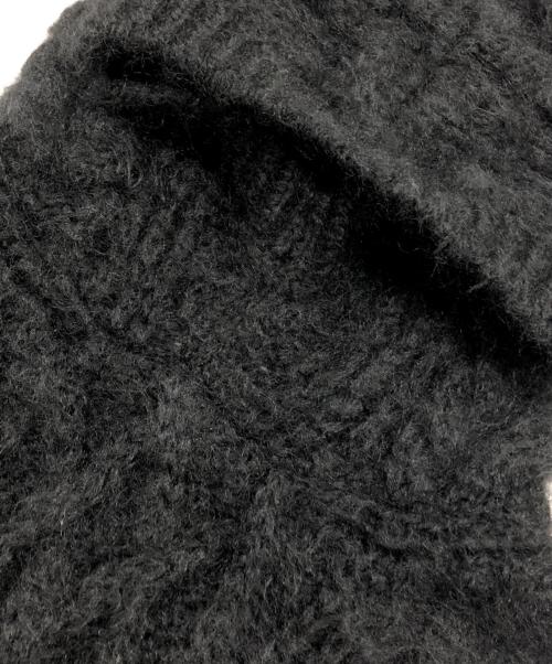 TAO COMME des GARCONS（タオ コムデギャルソン）TAO COMME des GARCONS (タオ コムデギャルソン) BATONER (バトナ―) モヘヤアラン柄 フード付ニットベスト ブラック サイズ:表記なしの古着・服飾アイテム