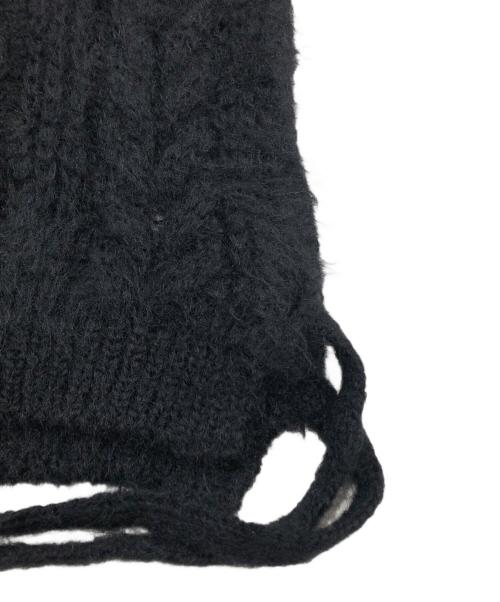 TAO COMME des GARCONS（タオ コムデギャルソン）TAO COMME des GARCONS (タオ コムデギャルソン) BATONER (バトナ―) モヘヤアラン柄 フード付ニットベスト ブラック サイズ:表記なしの古着・服飾アイテム