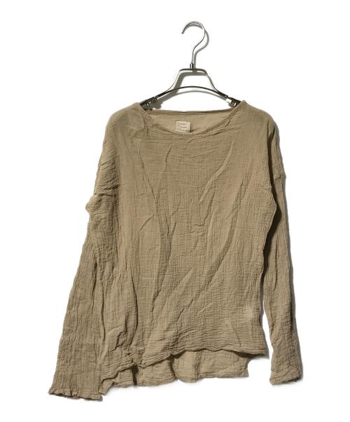 LES ATELIERS FRANCAIS DE CONFECTION（ル アトリエフランセ デ コンフェクション）LES ATELIERS FRANCAIS DE CONFECTION (ル アトリエフランセ デ コンフェクション) IENA (イエナ) ロングスリーブトップス／シースルートップス ブラウン サイズ:TUの古着・服飾アイテム