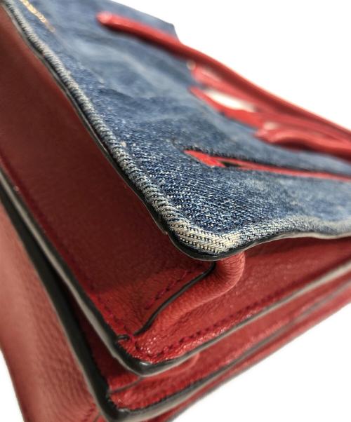 MIU MIU（ミュウミュウ）MIU MIU (ミュウミュウ) デニム2wayバッグ レッド×インディゴの古着・服飾アイテム